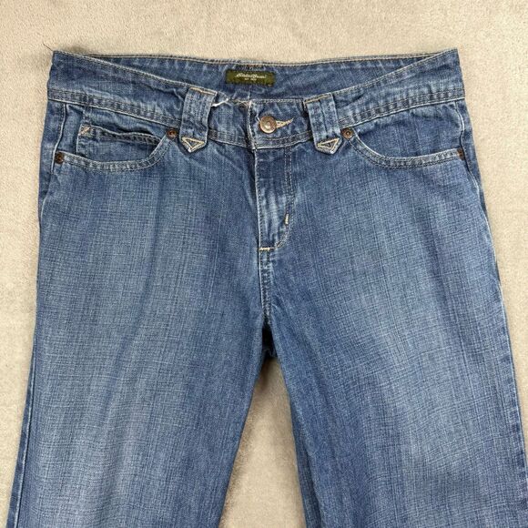 Eddie Bauer Jeans Women's 6L Blue Cotton Denim Mid Rise Wide Leg Casual School - Picture 3 of 11